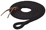 Weaver Equine Pima Cotton Lead Rope, Black, 10' Horse Lead Rope with Leather Popper, Soft Comfort Grip, Barn Horse Tack for Daily Use