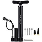 Bike Floor Pump, Bicycle Pump with Dual Presta & Schrader Valve Head, High Pressure Bicycle Tire Inflator, Portable Hand Air Pump for Road & Mountain Bikes, Strollers and Balls