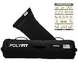 Polyfit Sandbag Pro - Workout Sandbag with Triple Closure Filler Bag and Reinforced Nylon Webbing - Black - 80LB