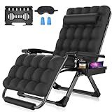 Suteck Oversized Zero Gravity Chair,33In XXL Lounge Chair w/Removable Cushion&Headrest, Reclining Camping Chair w/Upgraded Lock and Footrest, Reclining Patio Chairs Recliner for Indoor Outdoor,500LBS