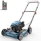 SENIX 144 cc Gas Lawn Mower, 20 inch 4-Cycle Push Mower, Side Discharge, 5 Position Cutting Height Adjustment, Low Noise & Fuel-Efficient for Lawn, Yard and Garden (LSPG-L5)