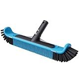 Pool Brush Head for Cleaning Pool Walls, Swimming Pool Brushes with Sturdy 17” Wide Bristles & Reinforced Aluminium Back