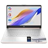 HP New Gen 14" Laptop · MS Office · 64GB · 512GB SD Card · 4GB RAM · HD Display · 12-Hour Battery · WiFi · Bluetooth · Windows 11 · Rose Gold