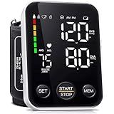 Oklar Blood Pressure Monitor Upper Arm Monitors for Home Use BP Machine Sphygmomanometer with 2x120 Reading Memory Adjustable Arm Cuff 8.7"-15.7" Large Display with LED Background Light Storage Bag