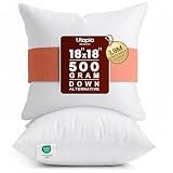 Utopia Bedding 18x18 Pillow Inserts, Set of 2, White – Indoor Decorative Throw Pillows for Bed, Sofa & Couch – Soft, Supportive & Fluffy Cushion Inserts