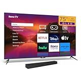 Roku What's in The Box 75-Inch Plus Series 4K QLED TV TV Wireless Soundbar