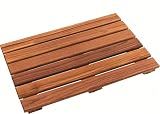 VaeFae Teak Shower Mat, Non-Slip Bath Mat, Luxury Spa Mat, Wooden Mat for Bathtub, 20 x 13 in