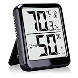 Ayawiss Room Thermometer Indoor Hygrometer Humidity Meter Gauge Digital Temperature and Humidity Sensor Monitor for Home Office House Pets Plants - AAA Battery Included