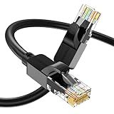 JARNHNG Cat 6 Ethernet Cable 1.5ft 3ft 6ft 10ft 15ft 20ft 30ft 40ft 50ft 100ft 150ft 200ft 300ft 500ft 1000ft, Indoor/Outdoor High Speed UTP 26AWG 10Gbps Internet Cable, Black RJ45 LAN Patch Cables