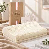 TALATEX 100% Natural Premium Latex Pillow, Adjustable Orthordic Ergonomic Pillow Helps Relieve Pressure, Neck and Shoulder Pain (Medium Soft, Standard)