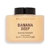 Revolution, Loose Baking Powder, Makeup Setting Powder, Long-Lasting Coverage, Mattifies & Reduces Shine, Banana Deep, 1.12 oz