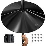iBorn Squirrel Baffle for Bird Feeder Pole, 19.6” Oversized Squirrel Guard Defender, Bird Feeder for Outdoors Protector, Polycarbonate(PC), Pack of 1, Black