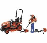 New-Ray 1/18 Kubota BX2670 Lawn Tractor with Figure & Accessories SS-33453