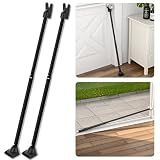 SecurityMan 2-in-1 Door Security Bar & Sliding Patio Door Security Bar (2 Pack) via Interchangeable Caps - Constructed of High Grade Iron - Black