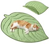 PetAmi Dog Cooling Mat, Leaf Shape, Reversible Cooling Nylon Blanket Soft Fleece Pet Pad for Dogs Cats, Summer All Season Use Q-Max>0.3, Small 32x39 in, Sage Green