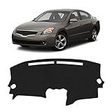 KUST Black Dash Cover Mat for Nissan Altima 2007-2012 Left Hand Driving Polyester Dashboard Cover Non-Slip Center Console Dash Cover Interior Accessories for Nissan Altima Sunshade No Glare