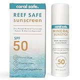 Reef Safe Sunscreen SPF 50 Mineral Face Stick - Travel Size, Biodegradable, Hawaii & Mexico Approved, Zinc Oxide, Oxybenzone & Octinoxate Free, 80 Min Water Resistant, TSA Approved by Coral Safe
