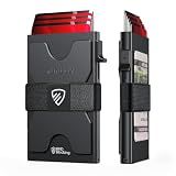 RUNBOX Slim Wallet for Men, RFID Aluminum Pop-Up Card Holder for 12 Cards
