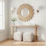 Plank+Beam Solid Wood Console Table, 56 Inch, Sofa Table, Narrow Entryway Table for Hallway, Behind The Couch, Living Room, Foyer, Easy Assembly, Blonde