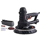 VEVOR Drywall Sander, 800W Electric Sander with 12 Sanding Discs, Variable Speed 1200-2300 RPM Wall Sander with Automatic Vacuum Dust Collection System, Double LED Lights, Dust Bag, Detachable Edge