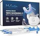 MySmile Teeth Whitening Kit with LED Light, 10 Min Non-Sensitive Fast Teeth Whitener with 3 Carbamide Peroxide Whitening Gel, Helps to Remove Stains from Coffee, Smoking, Wines, Soda, Food