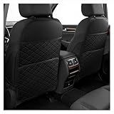 SMOQIO Seat Back Protectors for Kids, Car Kick Mats for Back of Front Seats with Large Pocket Organizer, Waterproof, Protects Against Dirt, Scuffs & Scratches, Fits Most Vehicles, 2PCS (Black)