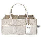 Parker Baby Co. Felt Diaper Caddy Organizer - Large, White