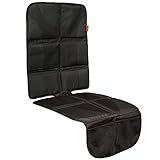Lusso Gear Car Seat Protector for Baby Car Seat - Thick Padding - Seat Protector Under Baby Car Seat with 2 Mesh Storage Pockets - Black Waterproof Baby Car Seat Protector - Non-Slip Padded Backing