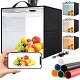 Heimekite Light Box,Light Box Photography,16"x16"Photo Box,Photo Light Box,Product Photography Light Box with CRI >95,120 LEDs Lights,6 Photo Backdrops for Product Display