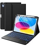 Harvopu for iPad A16 11th/10th Generation Case with Keyboard, Folio Cover