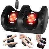 MASGRE Electric Foot Massager Machine with Heat, Shiatsu Kneading Feet and Calf Massagers for Relaxation, Plantar Fasciitis Relief, Deep Tissue Massage, Gifts for Mom & Dad, Wired Remote