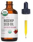 Kate Blanc Cosmetics Rosehip Oil for Face & Softer Glowing Skin (1oz, Organic, Pure, Cold Pressed) Rosehip Seed Face Oil for Facial & Gua Sha Massage