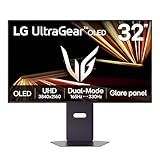 LG 32GX850A-B 32" UltraGear 4K UHD (3840 x 2160) Glossy OLED Gaming Monitor, Dual-Mode 165Hz/330Hz, 0.03ms, G-SYNC, FreeSync Premium Pro, TrueBlack 400, HDMI, DP, Tilt/Height/Swivel/Pivot Stand, Black
