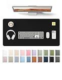 YSAGi Leather Desk Protector, Office Mat, Large Mouse Mat, Non-Slip PU Leather Blotter, Laptop Desk Mat, Waterproof Writing Pad for Office and Home (Black, 31.5" x 15.8")