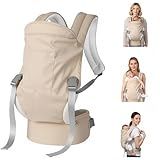 CycleMore Baby Carrier Newborn to Toddler - Soft Structured Carrier with Hip Healthy Design, 3 Carry Positions Options, Ergonomic Backpack Design with Lumbar Support (7-35lbs) Ivory