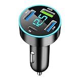 Car Adapter, 4 Port USB Car Charger with Voltage Display PD 3.0 & QC 3.0 Fast Charging for iPhone, Samsung, iPad & Tablets