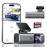 galphi 4K Dash Cam Front, Built-in 5G WiFi, 64GB Card Included, Dash Camera for Cars, Mini Dashcam with Super Night Vision, Loop Recording, G-Sensor, 24 Hours Parking Monitor, Support 256GB Max