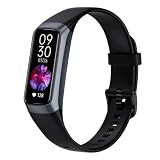 Fitness Tracker with 24/7 Heart Rate Blood Oxygen Sleep Monitor,Activity Tracker with 1.1" AMOLED Touch Color Screen, Multiple Sport Modes Step Counter,IP68 Waterproof for Women Men (Dark Black)