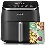 Cosori 9-in-1 TurboBlaze Air Fryer 6 Qt, Premium Ceramic Coating, 90°–450°F, Precise Heating for Even Results, Air Fry, Roast, Bake, Broil, Dry, Frozen, Proof, Reheat, Keep Warm, 120V, Dark Gray