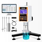 Digital Rotary Viscometer with 4 Rotors and Temperature Probe, Lab Viscosity Meter with Data Output Inks, Paints, Coatings, Adhesives, Greases, Cosmetics 10-2,000,000Mpa.S, Accuracy:±3.0% NDJ-8S