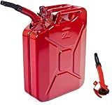 5 Gallon Metal Container with Spout and Handle, Trucks Cars Motorcycle Equipment,Green,1 Pack (Red, 1 Pack)