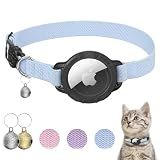 AirTag Cat Collars, Stretchy Collar with Air Tag Holder and Bell