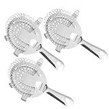 Notana Hawthorne Strainer for Cocktails - Professional Bar Strainer - 4 Prong Design - Bartender Strainer for Shaker - Use for Cocktail Shakers with Strainer - Stainless Steel Strainer Set - 3 Pack