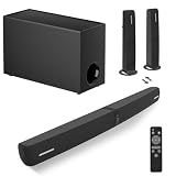 Assistrust Sound Bar with Subwoofer, 110W Sound Bar for Smart TV 2.1CH Soundbar with Subwoofer, Bluetooth/ARC/Optical/AUX Connect & Adjustable Deep Bass