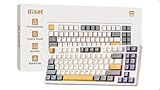 Kisnt KN85 Wireless Mechanical Keyboard, 75% Layout, Bluetooth/2.4GHz/USB-C, Custom RGB Backlit, Hot-Swappable Linear Switch, Creamy Sound for Gaming/Typing (Retro Beige)