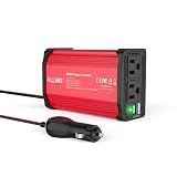 ALLWEI 300W Power Inverter 12V DC to 110V AC Car Inverter with 27W PD USB-C &18W USB-A Fast Charging, Car Charger Cigarette Lighter Adapter for Phone, Laptop and Small Devices on Road Trip-Red