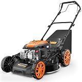 MUTAOMAY 21" Self-Propelled Gas Lawn Mower, 170CC Engine, 3-in-1 Mulching, Bagging & Side Discharge, 7-Position Height Adjustment, Easy Lawn Care for Large Yards & Thick Grass