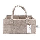 Parker Baby Co. Felt Diaper Caddy Organizer - Large, Oatmeal