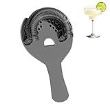 Sipoyen Black Cocktail Strainer for Drinks 2 Prong Hawthorne Strainer with Removable Spring Stainless Steel Bartending Strainer