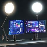 UBeesize 10" Desk Ring Light with Stand, Multi-Angle Adjustable Arm with C-Clamp for Home Office, Streaming Light with Inline Control for Video Conference, Podcast, Gaming, Recording, Live Streams